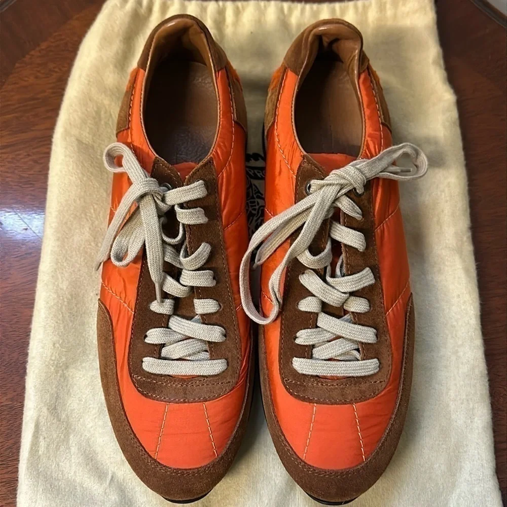 New Burberry Brit Men’s Nylon Color Block Pattern Sneakers Size 41 or 8 - Picture 3 of 10